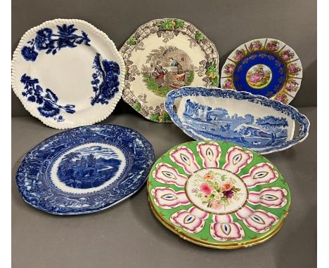 Seven mixed vintage plates various makers 