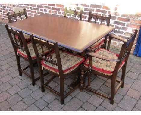 Ercol Refectory table and 6 chairs approx. 139cm x 80cm