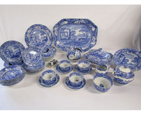 Collection of Italian Spode dinnerware to include meat plate, tureen, teapot etc and a Delph salt and pepper set