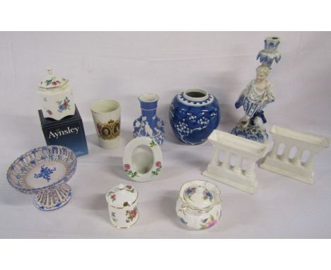 Rudolstadt figural candlestick, decorative ceramics inc. Aynsley etc.