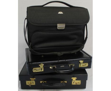 Antler leather attache / briefcase, a Samsonite bag and a larger unnamed briefcase approx. measurements 46cm x 33.5cm x 12cm 