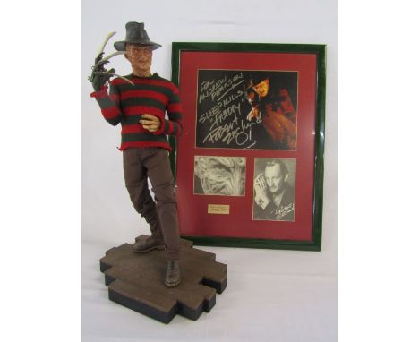 Limited edition Freddie Kruger 1/4 scale figure by Brian Dooley #0840/2000 and a signed photo from the actor Robert England (