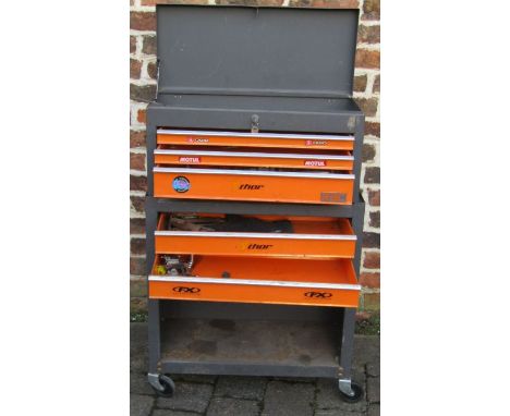 RAC trolley toolbox with separate top toolbox - with keys and lock bar&nbsp;