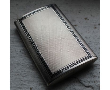 Early 20th century engine turned silver snuff box, marked 925 bearing import mark &amp; internal inscription, 80mm wide, 51mm