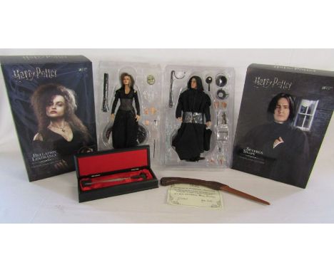 Harry Potter - Bellatrix Lestrange and Severus Snape 1/6 action figures (Bellatrix is missing wand and necklace) along with B