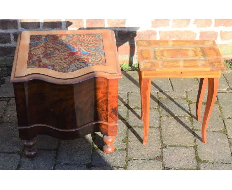Italian inlaid music box on legs &amp; a Victorian commode&nbsp;