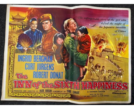 THE INN OF THE SIXTH HAPPINESS - original 1958 movie poster celebrating the great Ingrid Bergman film 100x75cm approx.  Some 