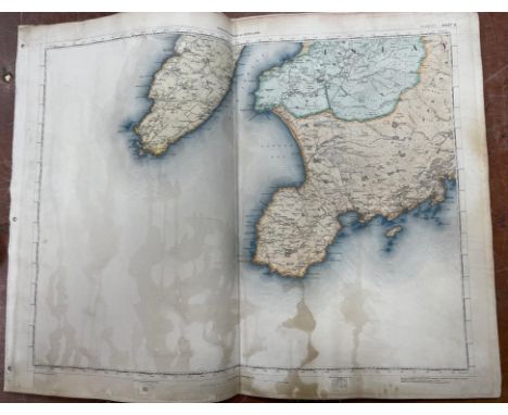 ORDNANCE SURVEY SCOTLAND Part series printed from an Electrotype taken in 1885  hessian backed to contain colour detail scene