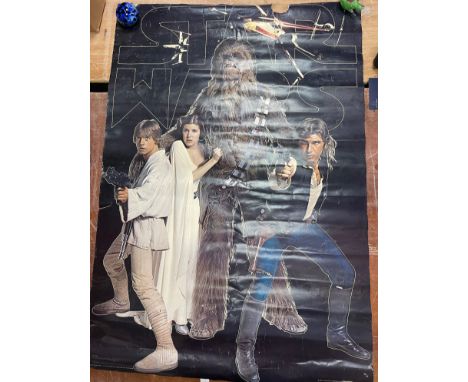 ORIGINAL STAR WARS poster 1977 Sweden by SCANDECOR - 1977 Star Wars Twentieth Century Fox - poster condition 13.5cm tear at t