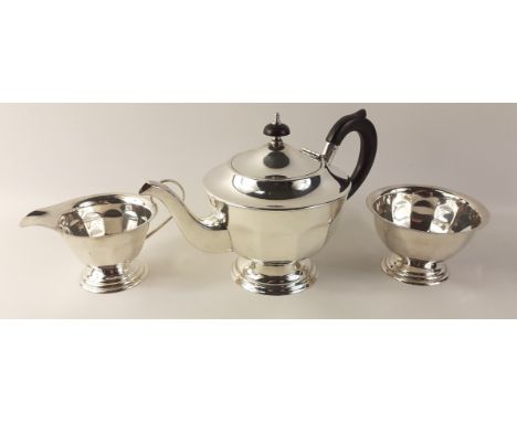 An EPNS tea set comprising teapot, creamer and milk jug, all in excellent conditionApprox 3 pieces