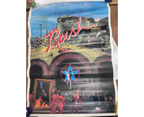 RUSH EUROPEAN TOUR 1983 poster in good condition 85cm height x 65cm width