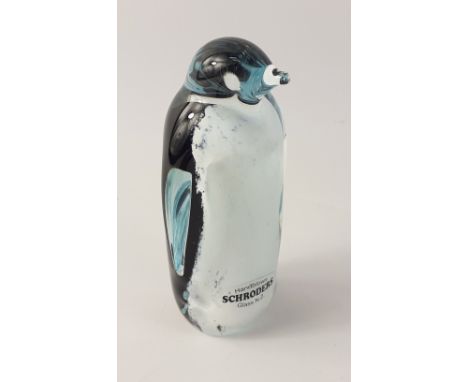 A SCHRODERS handblown glass New Zealand black and white PENGUIN figurine standing 10cm tallApprox 1 pieces