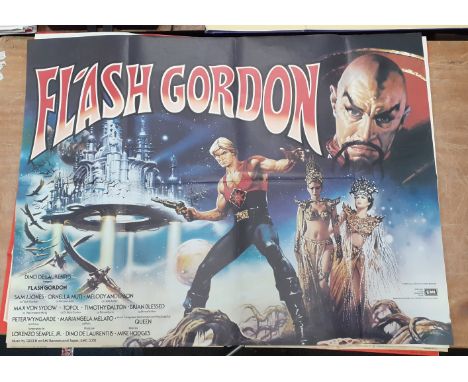 FLASH GORDON Movie poster.  100 x 76 cm approx.  In good clean folded condition. 1980 Thorn EMI, printed by Berry