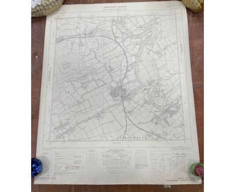 VINTAGE ORDNANCE SURVEY map of Edinburgh showing Turnhouse Airport sheet, NT 17 SEwith also OS map showing Berwickshire Laude
