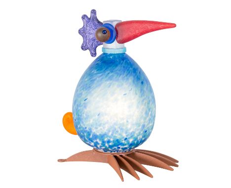 GLASSTUDIO BOROWSKI, IN- und OUTDOORLAMPE „Fat Gonzo”, ungewöhnlich kreative Kreation aus Glas auf einem lackierten Metallfuß