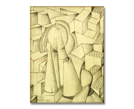 Attributed To Mario Tozzi, Italian (1895 - 1979) Pencil on paper "Cubist Composition". Signed lower left Mario Tozzi 960. Mea