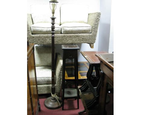 An Early XX Century Mahogany Jardiniere Stand, with a moulded edge, square supports, with under shelf; together with a mahoga