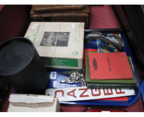 An Original 'Danger' Enamel Sign, Chad Valley jigsaw, goggles, 'Carter Paterson' collection sign among other items.