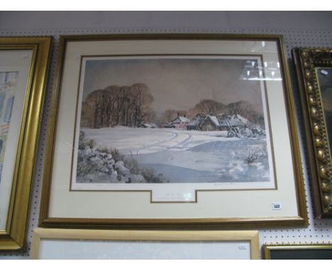 Rowland Hilder, "The First Snow",  signed limited edition print, 117/480, from the original watercolour, signed lower right.