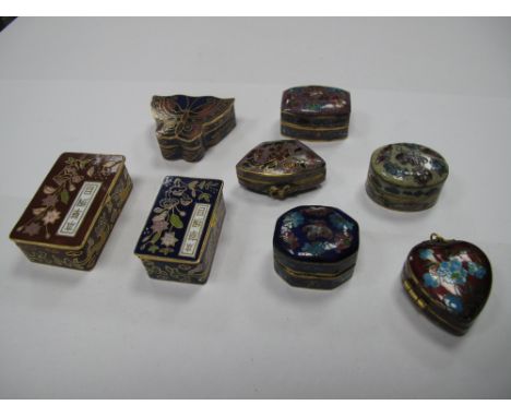 Eight Chinese Enamel Pill Boxes.