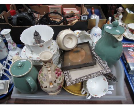 A Late XIX/Early XX Century Tea Service, with floral decoration; A pair of XIX Century vases, Denby Ware teapot, water jug, p