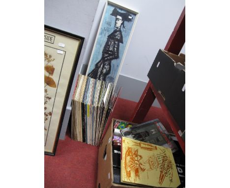 Reference Literature, including artists L.S. Lowry, M.C Escher, etc; together with LP's, 45rpms, cine camera, tripod, etc.