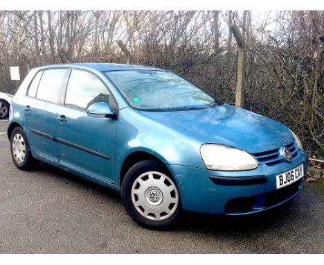 2006/06 (BJ06 CXY) VW Golf 1.4 S FSI (Petrol) 5-door Hatchback, 5-speed Manual in Metallic Blue. 6 former keepers, 57k Miles 