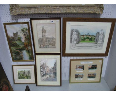 A Pair of XIX Century Style Prints of Sheffield Town Hall Square, 1890, Snig Hill 1880's (L. Scott), A. Froggatt 1938 waterco
