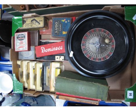 Roulette Wheel, dominoes, playing cards, etc:- One Box