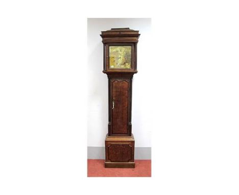 An XVIII Century Thirty Hour Longcase Clock, the brass dial with two subsidiary dials and Roman numerals, engraved and inscri