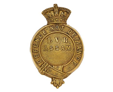 Indian Army. Lakhimpur Volunteer Rifle Corps Victorian cap badge circa 1882-88.A good scarce British made die-stamped brass c