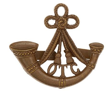 Oxford University OTC Infantry Section OSD cap badge.Good die-cast bronze strung bugle, ‘OTC’ between the cords.BladesMinor v