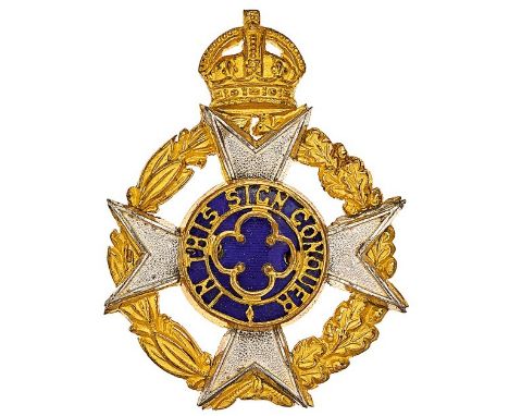 Royal Army Chaplain’s Department pre 1952 dress cap badge.Fine silvered, gilt and blue enamel example.LoopsVGCDesignated “Roy