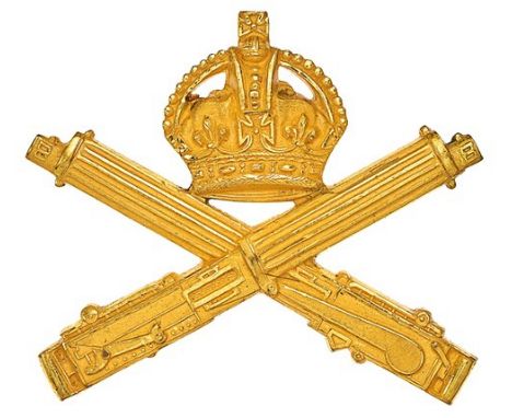 Machine Gun Corps WW1 Officer’s gilt cap badge.Fine die-cast rich gilt crowned crossed Vickers Machine Guns. LoopsVGCMachine 