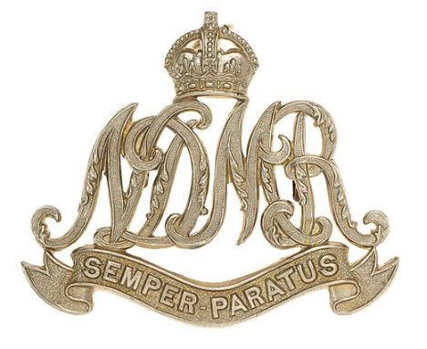 South Africa. Northern Districts Mounted Rifles slouch hat badge circa 1902-13.Good die-stamped white metal example. Crowned 