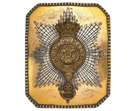 7th (or Royal Fusiliers) Regiment of Foot Georgian Light Company Officer’s shoulder belt plate.Fine and exceedingly rare rect