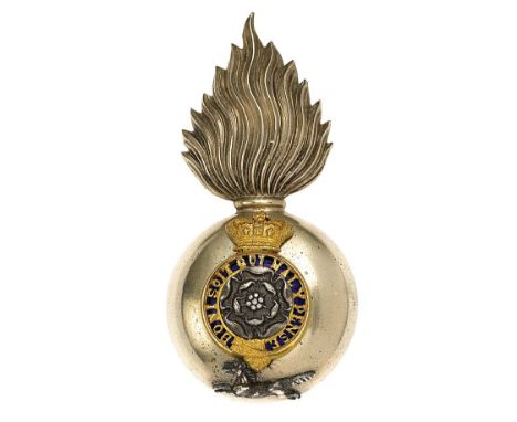 Royal Fusiliers (City of London Regiment) VB Victorian Officer’s glengarry badge circa 1885-95.Fine scarce die-stamped silver