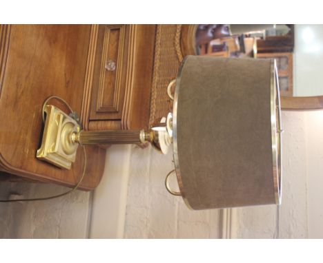 A pair of brass four light table lamps, the scrolling branches on fluted stems and stepped bases, 64cm high