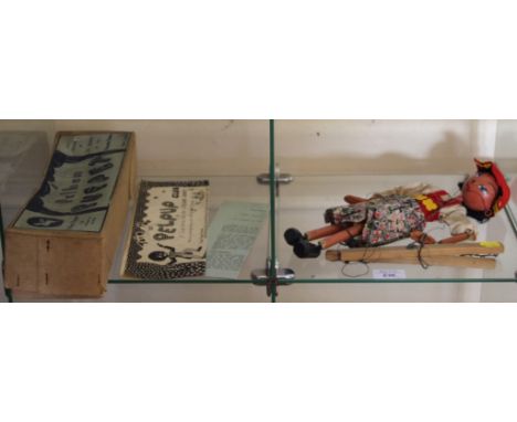 A Pelham Puppet Tyrolean Girl in original early lidded box with Pelpup club leaflet and instruction slip