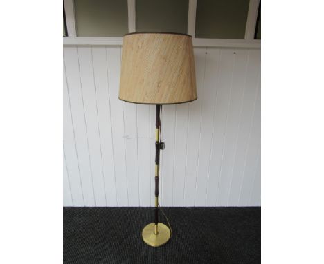 A Danish Belysning teak and brass floor lamp with original shade 1960's