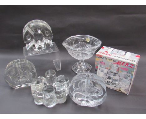 A collection of six German design glass pieces (including Goebel)