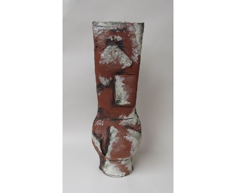 A large studio pottery vase, unsigned, in the style of Robin Welch, 59cm high