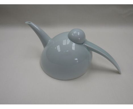 A Spin ceramic, Jingdezhen, porcelain teapot, pale celadon glaze