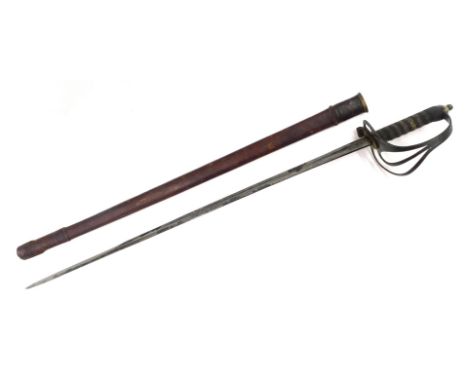 A George V British Royal Artillery sword, with scabbard, by Batson, London, number 2738, 103cm long, blade 86cm long.