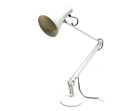 A white vintage Anglepoise type lamp, with a domed foot.&nbsp;WARNING! This lot contains untested or unsafe electrical items.