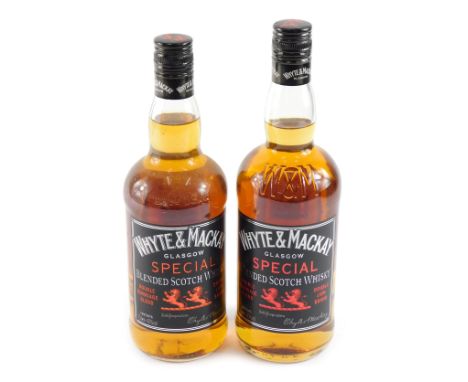 Two bottles of Whyte and Mackay Glasgow special blended scotch whisky, 70cl. 