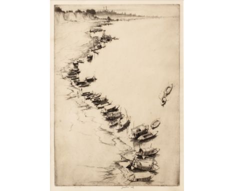 Ernest Lumsden (1883-1945)'The Evening River', etching, signed in the margin and numbered 10/63, 32.5 x 22.5cm