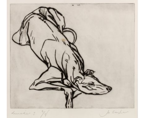 Jo Taylor (b. 1969)Lurcher I, signed in pencil to the margin, titled and numbered 5/8, etching, 25 x 30cm 