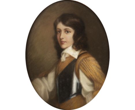 Continental school (19th century)Portrait of a young boy, possibly William III, Prince of Orange, pastel, 44 x 34cm, oval