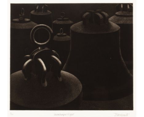J Stobart (20th century)'Whitechapel Night', etching, pencil signed in the margin, titled and numbered 8/30, 25 x 29cm; and t